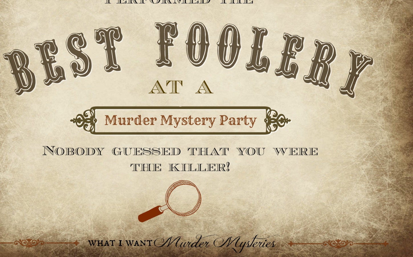 Murder Mystery Party Award Certificates I Western Murder Etsy UK