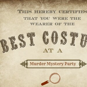 Murder Mystery Party Award Certificates I Western Murder Mystery Party ...