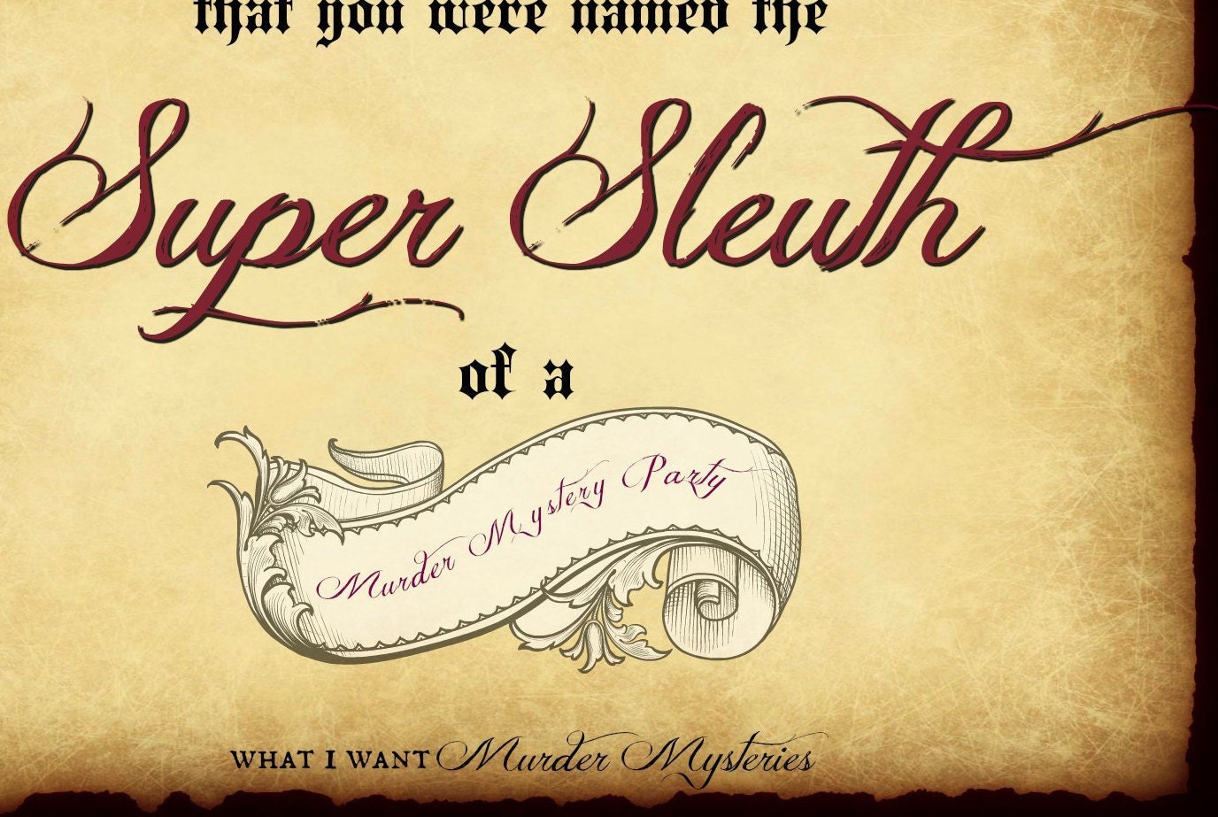 Murder Mystery Award Certificates I Old World Style Award - Etsy
