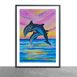 New Zack Thomas Dolphins Art Print 12x18 LE 50 - Etsy