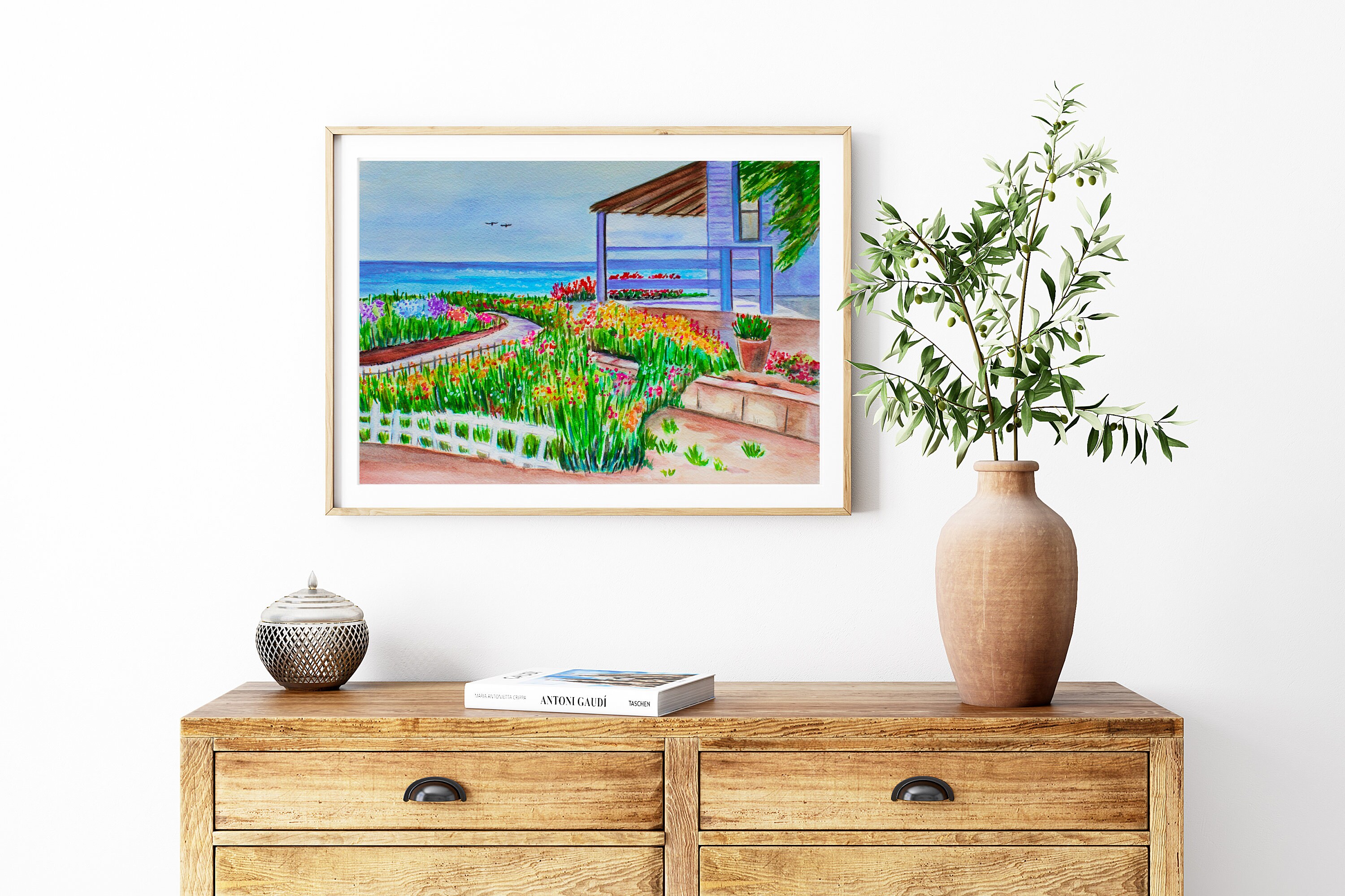 BEACH HOUSE Watercolor Print, Beach Art Print, Beach House Wall Art ...