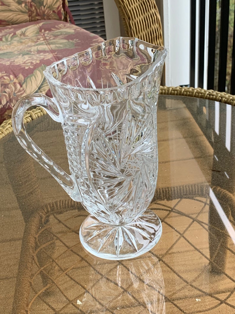 Lead Crystal Pitcher Etsy