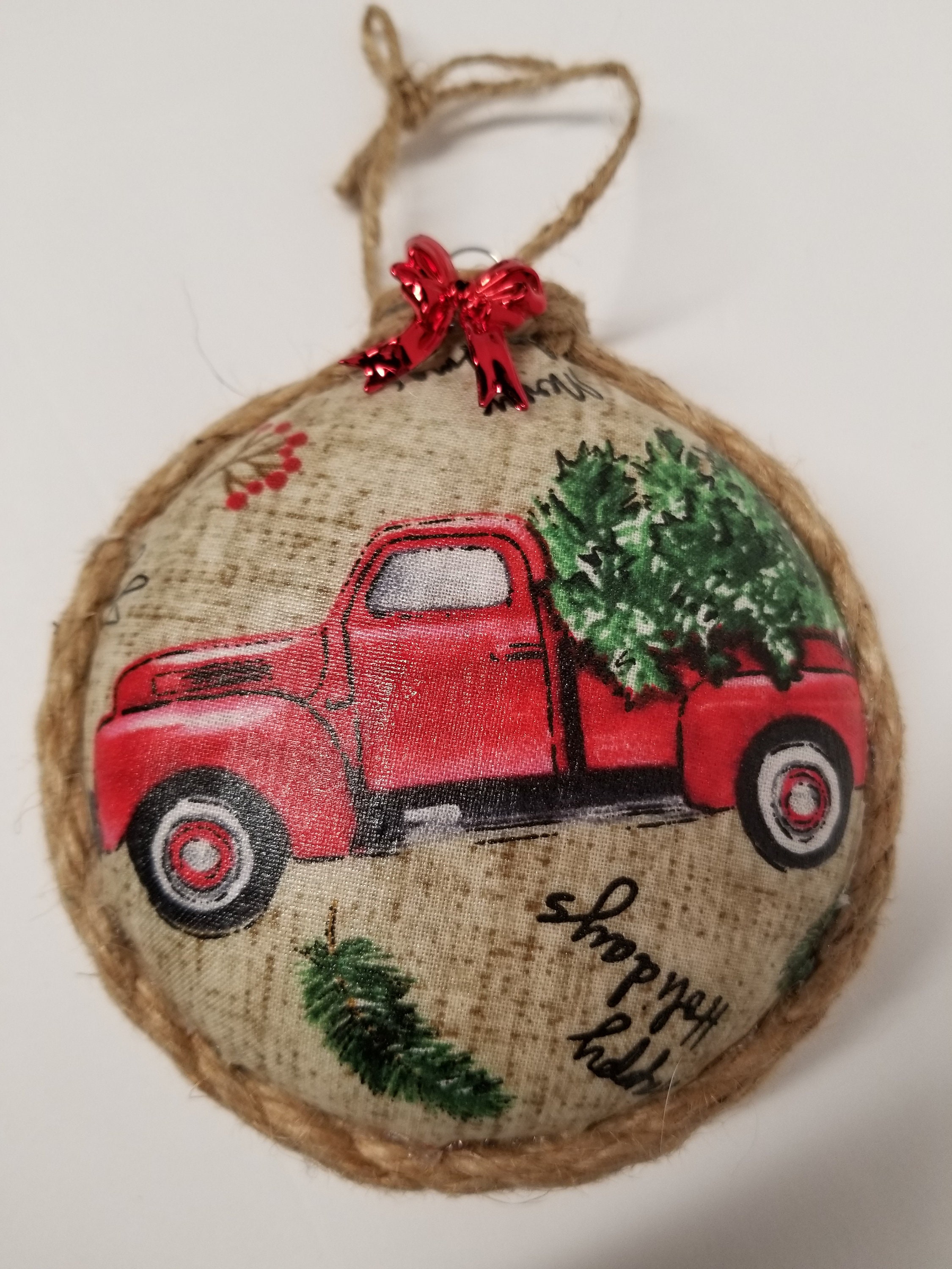 Red truck Christmas ornament Etsy