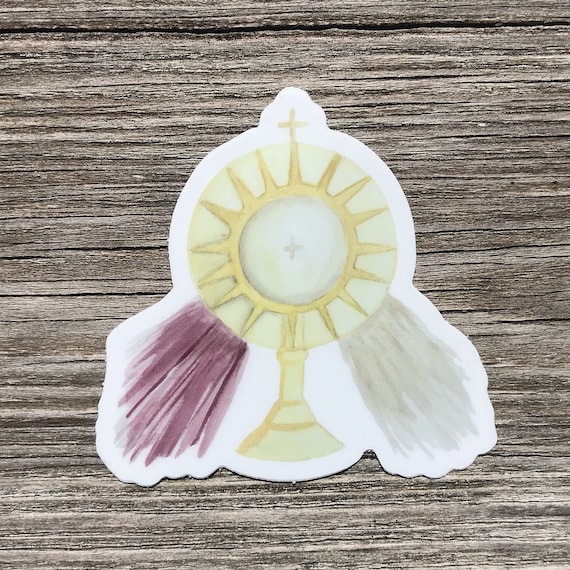 Divine Mercy Adoration Sticker, Catholic Sticker, Monstrance Decal, Eucharist Vinyl Sticker, Catholic Gift, Water bottle Laptop Decal