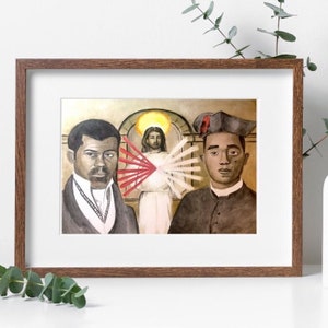Pierre Toussaint Augustus Tolton Divine Mercy Painting Catholic Saints Art Digital Download Watercolor Instant Printable