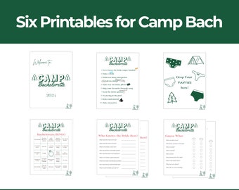 Camp Bachelorette Party Games, Welcome Sign, Canva Template (Digital Download)