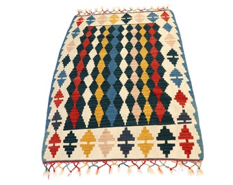 Yellow Red Kilim Rug Etsy