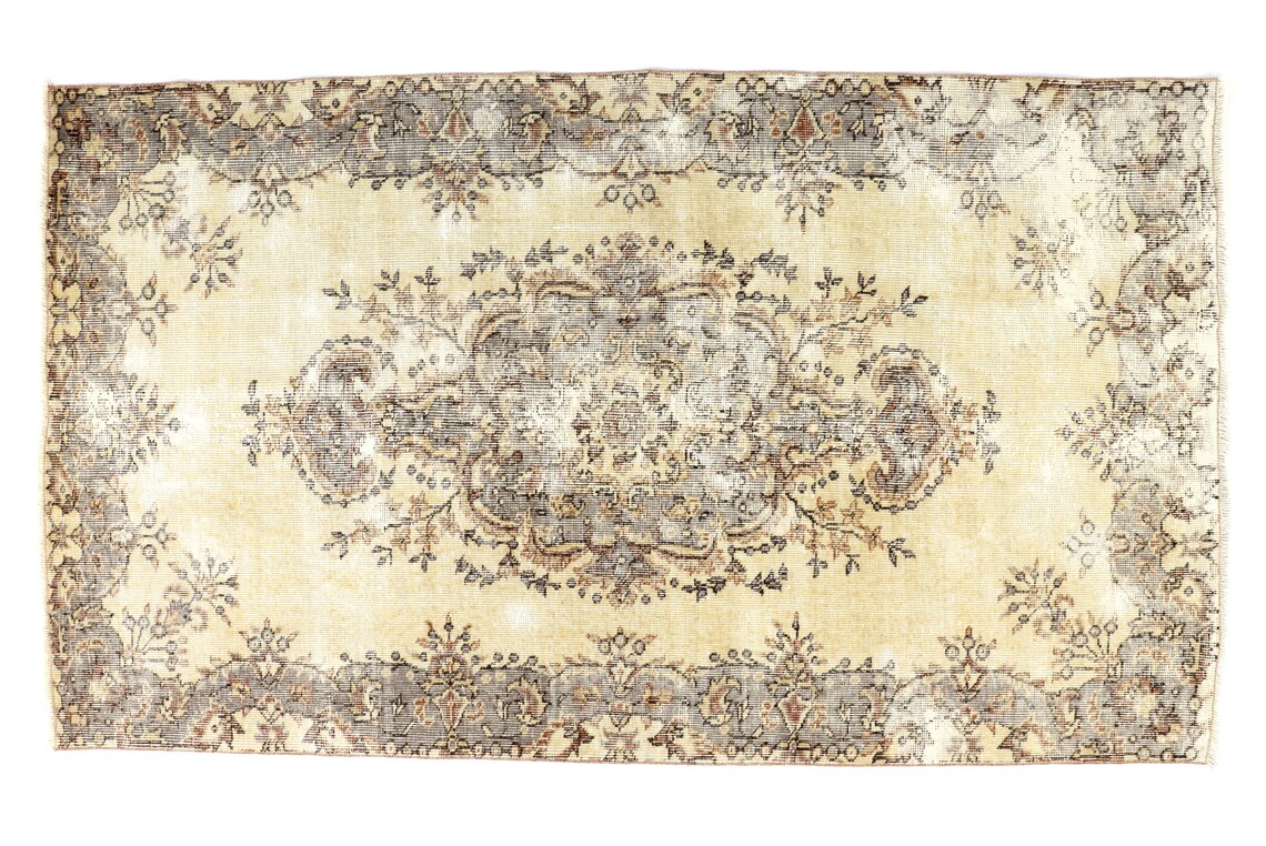 Kilim rug chartreuse 4x7 vintage tejido a mano lana Qushak | Etsy