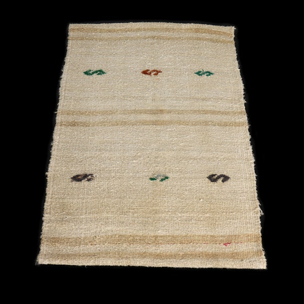 Vintage hemp rug 2.1x3.7 ft Natural Hemp striped accent rug Moroccan Berber ethnic tribal Anatolian Turkish Scandinavian runner rug