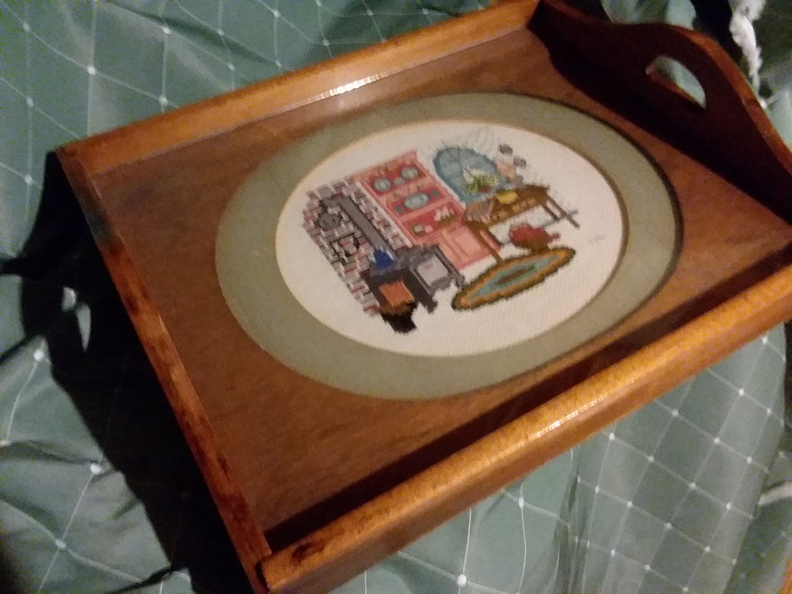 Antique Cross Stitch Tray Etsy