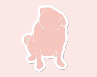Pug Die Cut Sticker | Waterproof Vinyl Die Cut Car Sticker | Cute Die Cut Sticker | Planner | Scrapbook | Laptop Sticker | Pug Dog Sticker