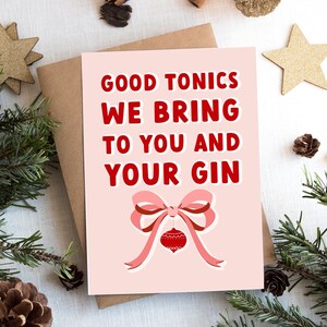 Gin Lover Christmas Card / Christmas Card Pun / Alcohol Christmas Card / Funny Christmas Card / Gin & Tonic