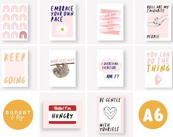 A6 Mini Prints / Postcards | Fun, Relatable, Positive Postcards | Postcard Pack | Postcard Set | Notecards