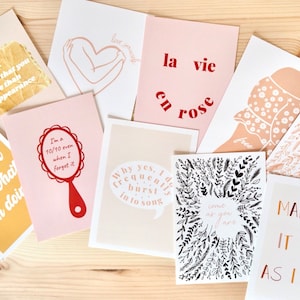 A6 Postkarten / Minidrucke | Lustige, relatable, positive Postkarten | Postkarten Set | Notecards