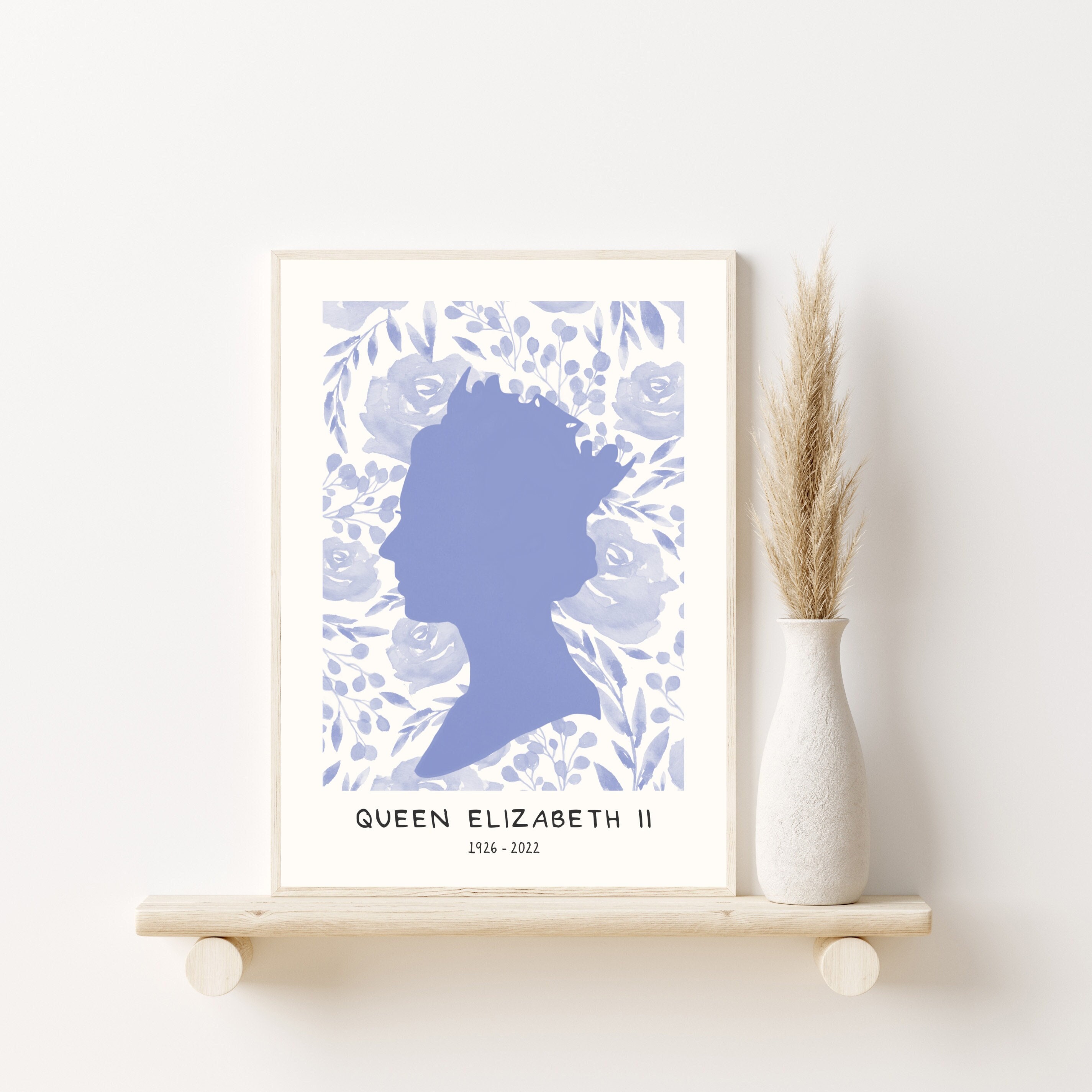 Queen Elizabeth II Wall Art Print | Watercolour Queen Memorial Print | Queen Tribute Gift | Jubilee | King Coronation | Royal Art
