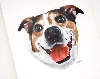 Custom Pet Portrait | Hand Drawn Coloured Pencil Pet Commission | A4 Pet Art Commission | Dog Lover Gift | Cat Lover Gift | Dog Home Decor