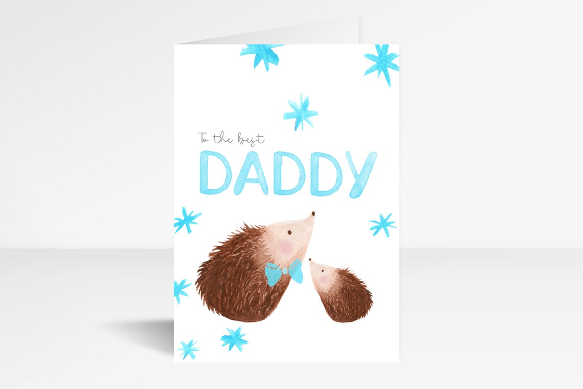 Wee Blue Coo Geburtstagskarte Mit Süßem Aquarell-Igel – Personalisierbar & Nachhaltig