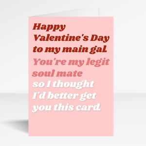 Galentines Day Card | Actual Soulmate Best Friend Card | Valentines Card Friendship | Palentines | Funny Valentines Card