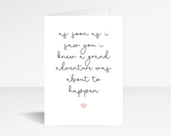 Grand Adventure Quote Card | Cute Valentines Card | Anniversary | Valentines Card