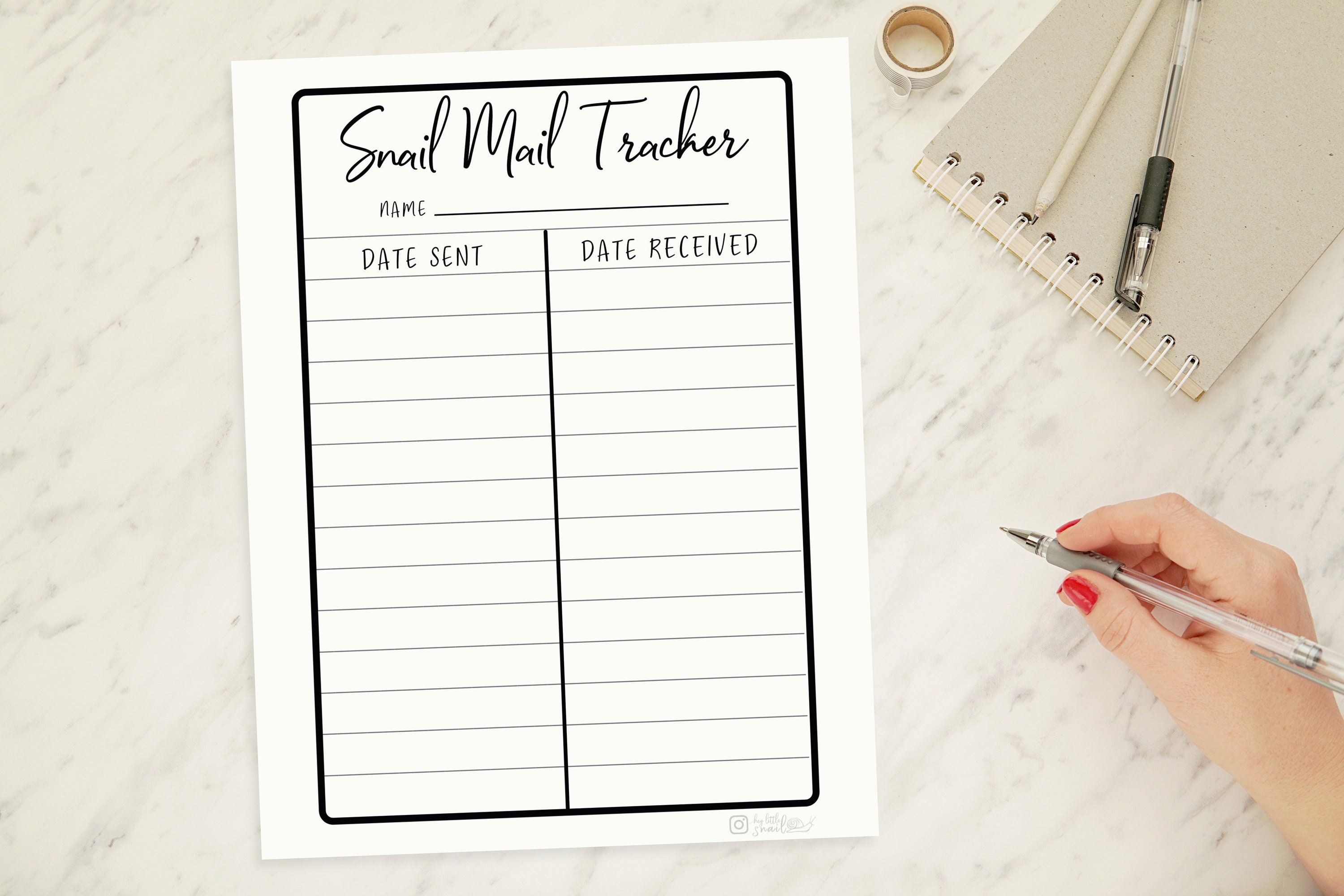 Pen Pal Bundle Snail Mail Tracker Pen Pal Tracker A4 | Etsy