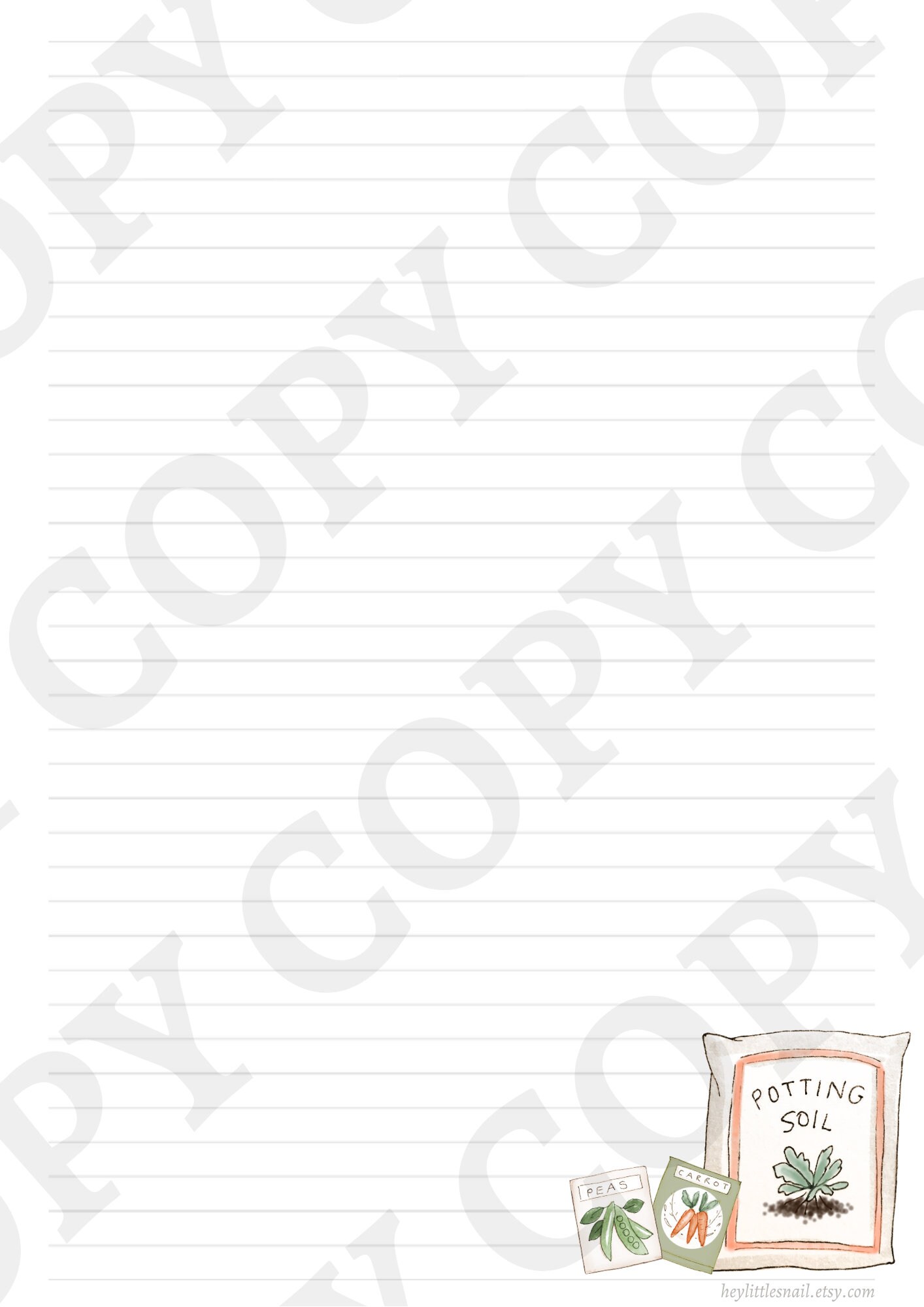 Printable Letter Paper Digital Stationery A4 Size / 8.5x11 Etsy UK