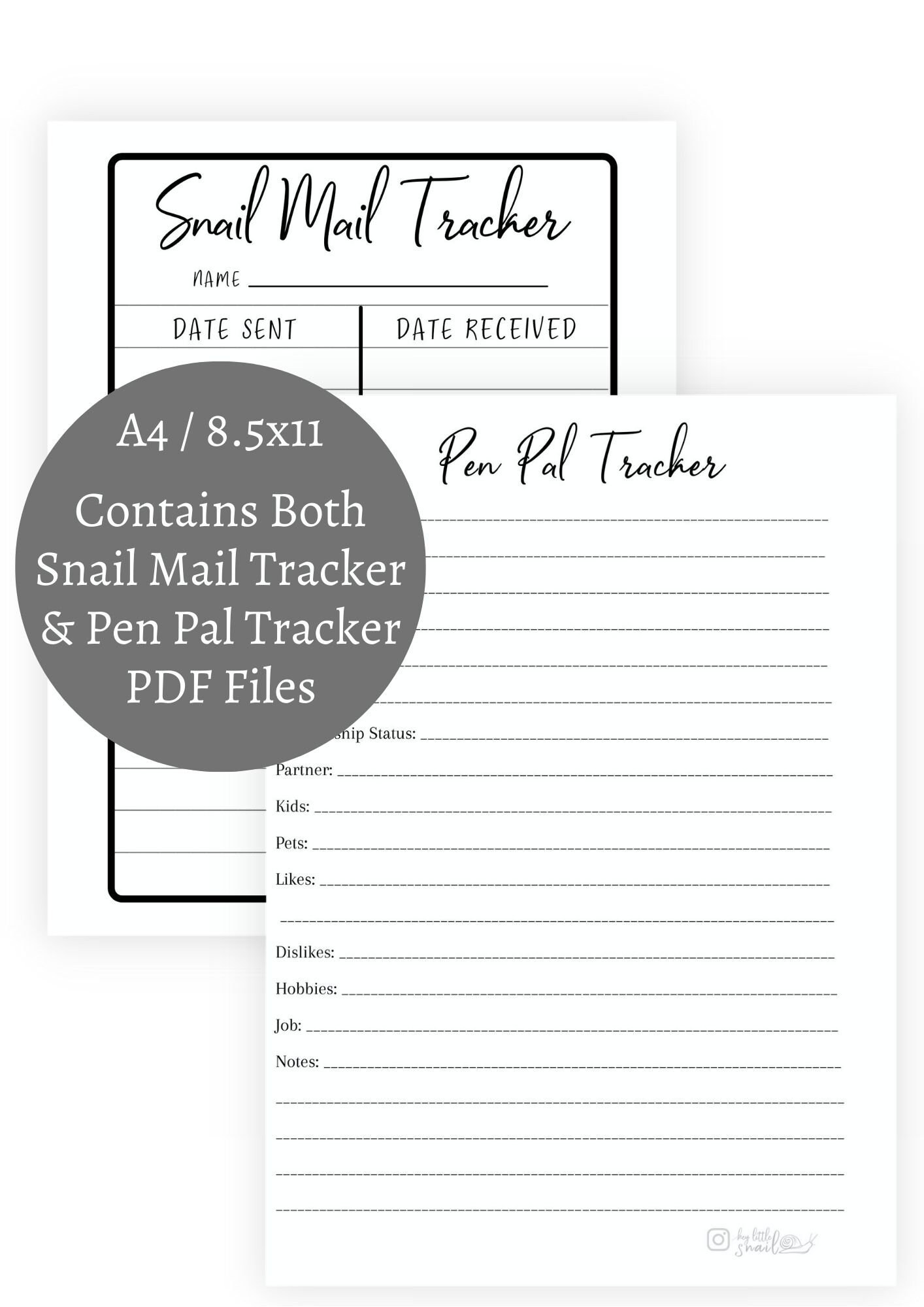 Pen Pal Tracker Printable