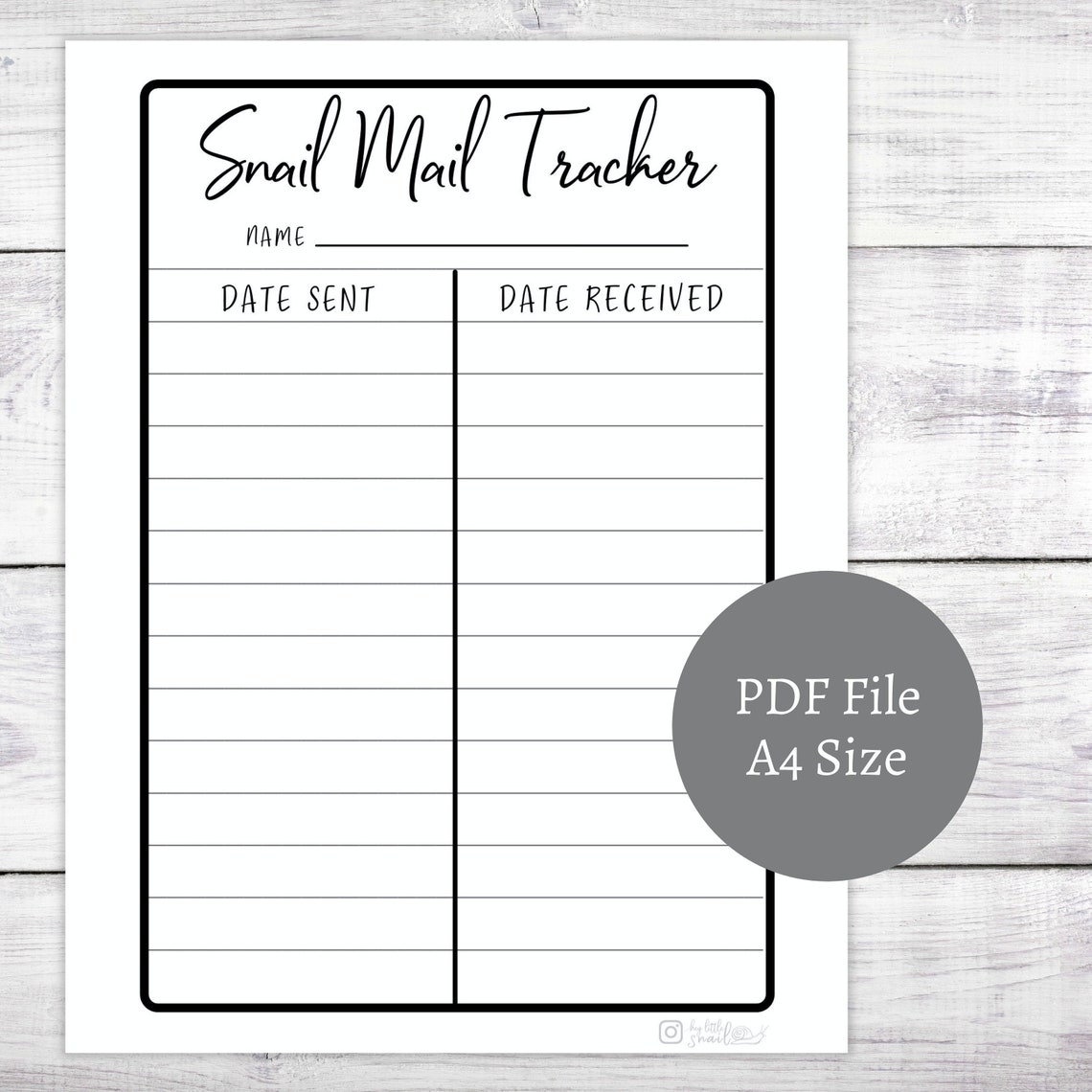 PRINTABLE Snail Mail Tracker Pen Pal Tracker A4 Size | Etsy