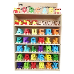 Nombre Personalizado, Primer Tren de Madera de Navidad en Color, Regalos para Niño Niña