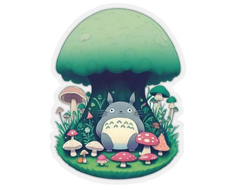 Cute Anime Sticker Pink Mushroom Laptop Sticker