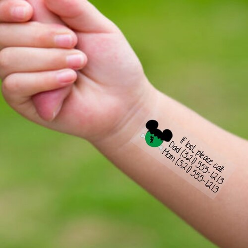 Temptoo the Child Safety Tattoos Safety ID Tattoos Etsy