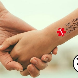 TempToo - The Child Safety Tattoos - Safety ID Tattoos - Medical Alert Tattoo - Diabetic Alert Tattoo - Emergency Contact Tattoos