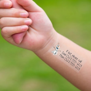 TempToo - The Child Safety Tattoos - Safety ID Tattoos - Temporary Tattoos - Emergency Contact Tattoos - Disneyland - Disneyworld Must Haves