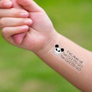 TempToo - The Child Safety Tattoos - Safety ID Tattoos - Temporary Tattoos - Emergency Contact Tattoos - Disneyland - Disneyworld Must Haves