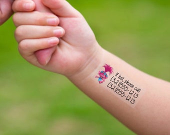 TempToo - The Child Safety Tattoos - Safety ID Tattoos - Temporary Tattoos - Emergency Contact Tattoos - Disneyland - Disneyworld Must Haves