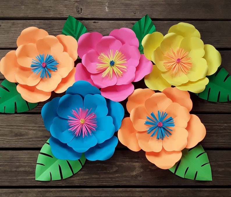 18pc Moana Paper Flowers. Moana Backdrop Moana Paper Flower