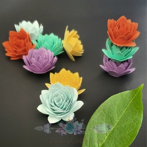 1.5&quot; Sugar Candy Roses, Tiny Paper Flowers, 3D Flowers, Embellishments, Scrapbooking, Bridal Shower Gift Boxes, Graduation Cap Decorations