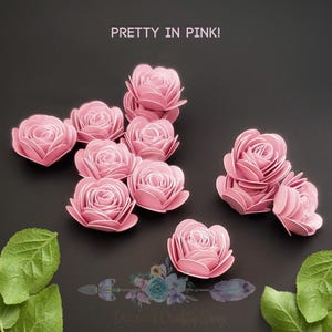 Tiny Pink Paper Roses: Hand Rolled Floral Embellishments