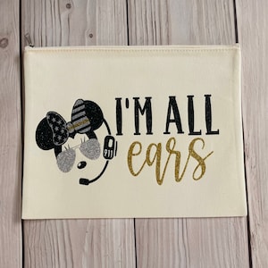 POLICE DISPATCHER Minnie Inspired Headset Bag, Personalized Dispatcher Bag,Dispatch Gifts,Thin Gold Line Gifts,Dispatch Bag