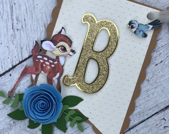 Vintage Bambi Baby Shower Banner, Deer Woodland Theme