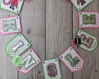 ZOMBIES Birthday Party Banner, Cheerleader Pom Poms, Custom Text