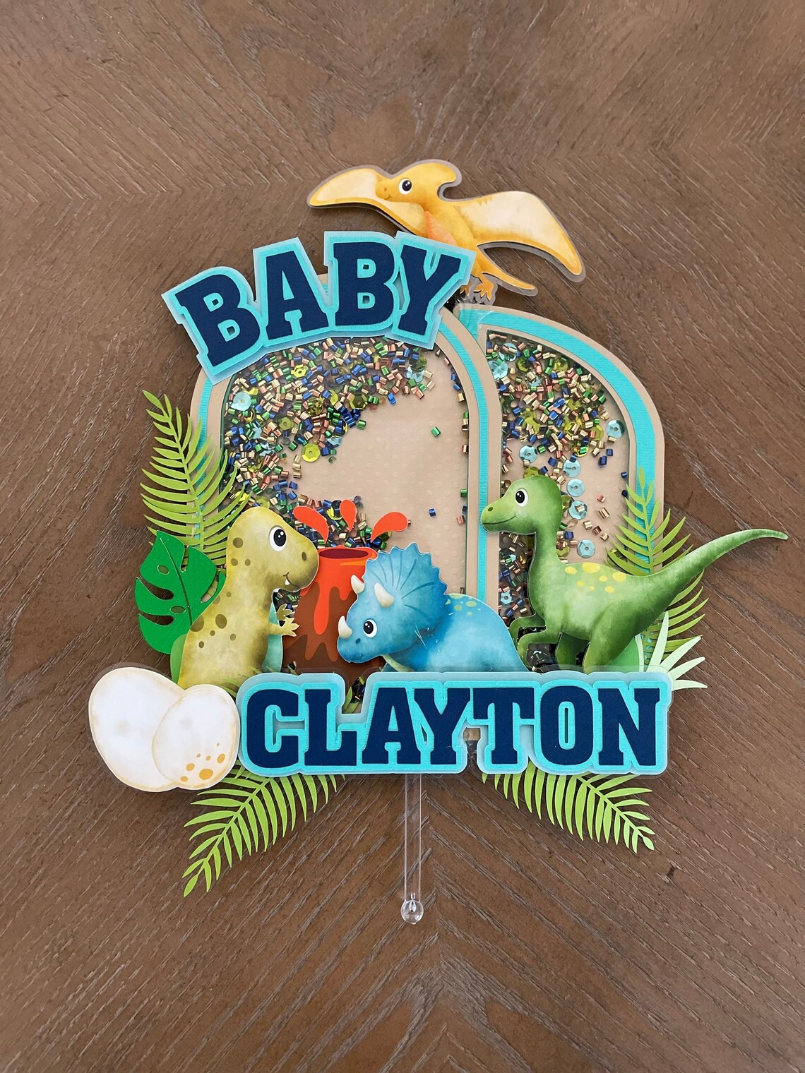 DINOSAUR Shaker Cake Topperdinosaur Birthday Cake Topperdino Etsy