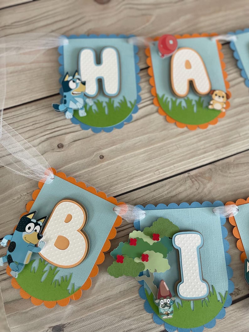 Bluey Birthday Banner, Bluey Party, Bluey and Bingo, Bingo Banner ...