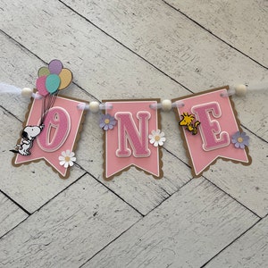 SNOOPY Birthday Banner,Snoopy Birthday Decor,Snoopy 1st Birthday,Charlie Brown,Snoopy Banner,Peanuts Banner,Peanuts Birthday Party