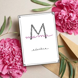 Muttertag Karte beste Mama | Karte Muttertag | Postkarte Muttertag | Danke an Mama
