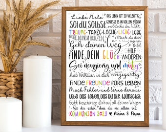 Personalized poster as an individual communion gift | First communion gift