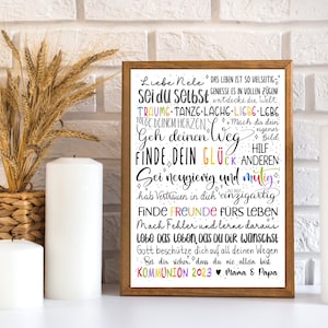 Personalized poster as an individual communion gift | First communion gift