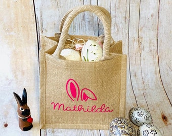 Personalized Easter bag, jute Easter bag, Easter basket for children, gift for Easter or for the Easter nest, personalized gift