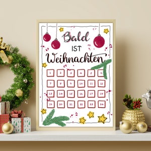 Poster Adventskalender | Weihnachtskalender |  Adventskalender Poster| Print Weihnachtscountdown | Poster Weihnachten | Advent