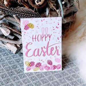 Postkarte Ostern, Osterkarte, liebe Ostergrüße,  Hoppy Easter, Karte Frohe Ostern, Grußkarte zu Ostern, Karte Ostergrüße