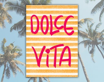 Summery postcards with summer vibes, cheerful and colorful for a good mood